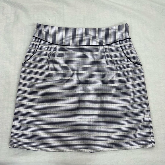 Anthropologie Edme & Esyllte Blue Checkered Skirt - Picture 2 of 13